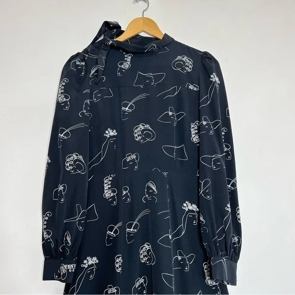 CO Novelty Silk Dress in Black